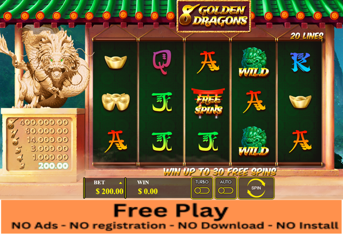 8 Golden Dragons: Free Play Slot - Unlock the Power of the Dragons! 
