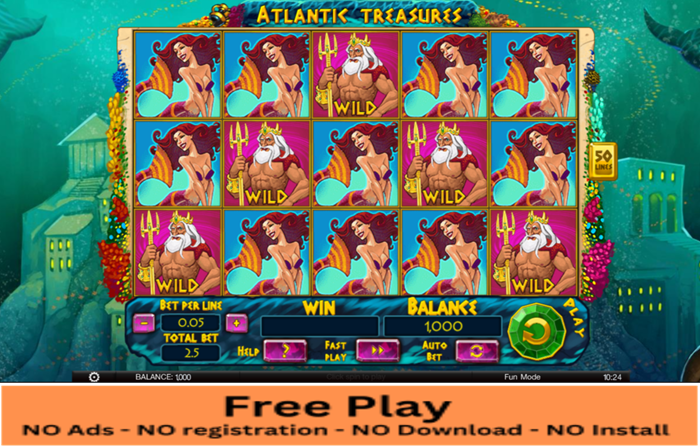 Atlantic Treasures Free Play Slot: Uncover the Riches of a Sunken City Without Spending a Penny!