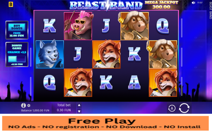 Beast Band Free Play Slot: Tune Into Wild Wins and Rocking Jackpots!