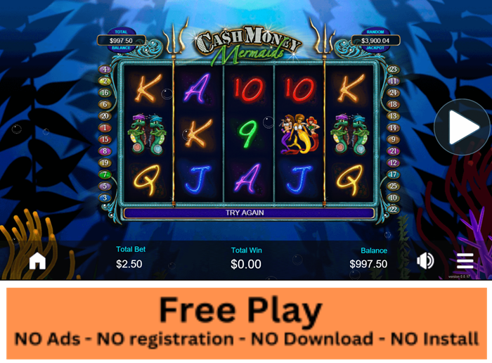 Cash Money Mermaids Free Play Slot: Dive into a World of Riches with Undersea Royalty!