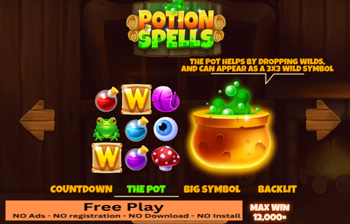 Potion Spells: Free Play - Brew Your Way to a 12,000x Win!