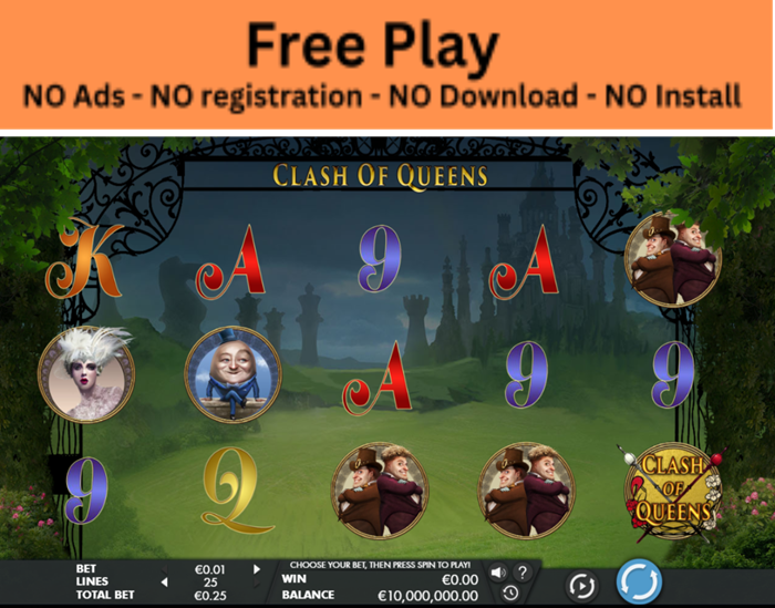 Clash of Queens Slot Free Play: Wander into Wonderland for Wins Worth a Royal Ransom!