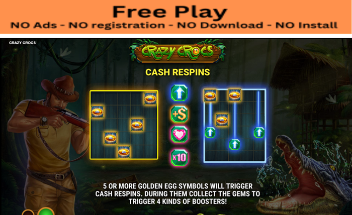Crazy Crocs Slot Free Play: Swing into Wild Wins in This Jungle Adventure!